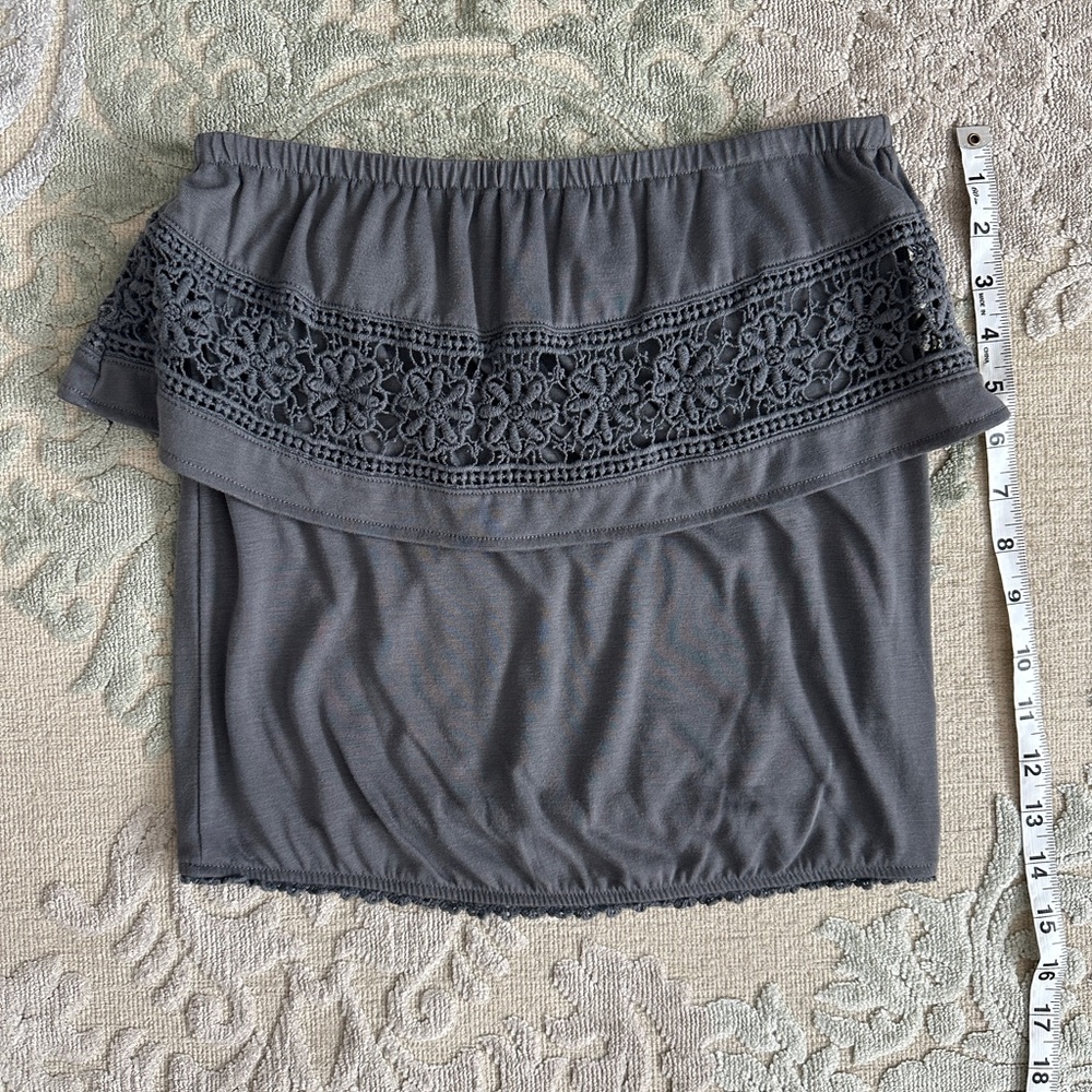 O'Neill Gray Lace Detail Women's Top